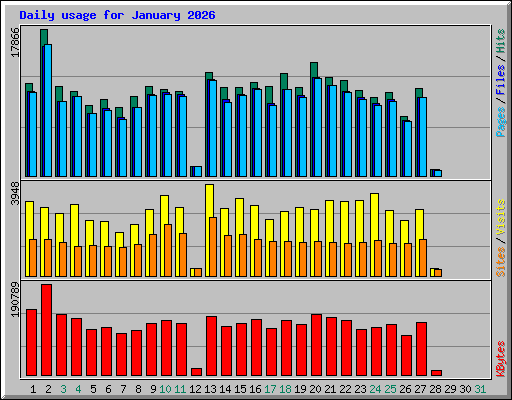 Daily usage for January 2026
