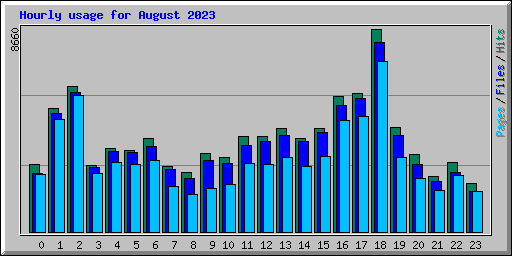 Hourly usage for August 2023